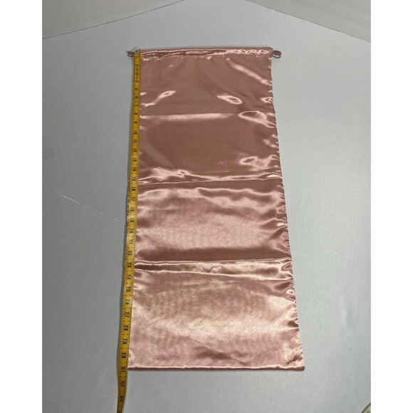 Amina Muaddi Empty Boot Box 12.25x23.5x4.25” and Pink Satin Drawstring Dust Bag - Picture 5 of 10